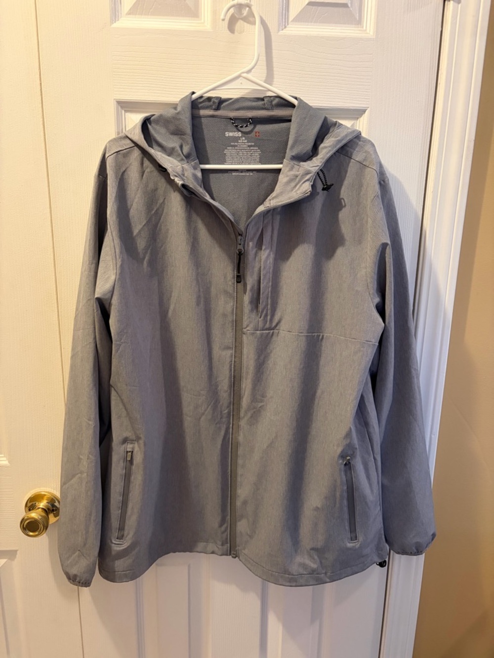 Swiss Tech Light Gray Hooded Softshell Jacket